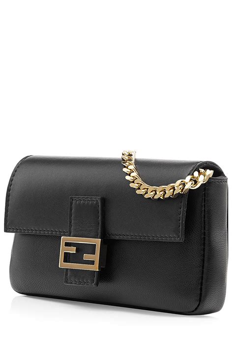 fendi black shoulder purse|Fendi baguette leather shoulder bag.